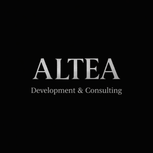 logo moderne altea en métal